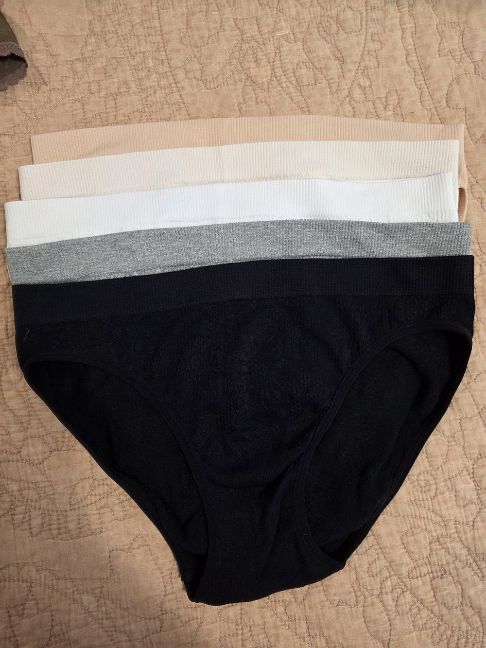 Everyday Bikini Panty 5-Pack — Black, Gray, White, Cream, Tan